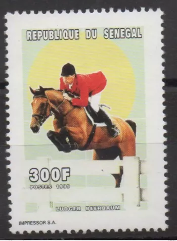 Senegal 1999 - Mi. 1675 300 F Ludger Beerbaum Equitation Neuf ** MNH RARE