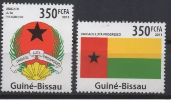 Guinée-Bissau 2011 Mi. 5383-84 Symbols Flag Coat of Arm Drapeau Fahne