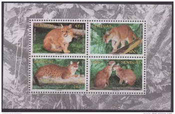 Senegal 1997 WWF Golden Cat Fauna Mi. Block 76 RARE MNH