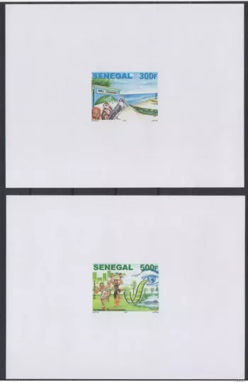 Senegal 2017 Mi. 2244 - 2245 Proof Luxury Environment Lion Monkey Bird Cinema