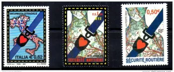 Emission Commune France Italie ONU 2004 SECURITE ROUTIERE Yvert 2706 505 3659
