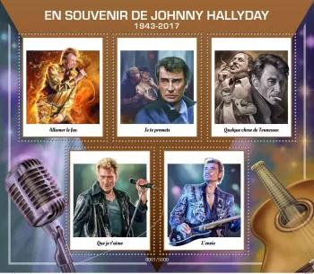 Johnny Hallyday 1943-2017 Gedenkbriefmarken COLLECTOR 5000 Ex. Hommage