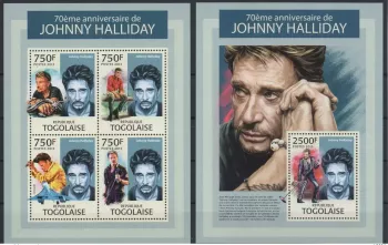 Togo 2013 Johnny Hallyday offizieller Bogen und Block postfrisch