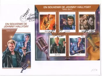 Sammlerumschlag Johnny Hallyday 1943-2017 Erinnerung Hommage Stempel Nr.2