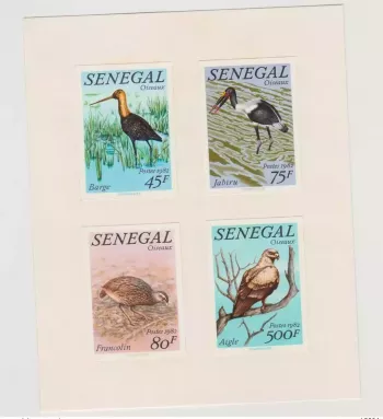 Senegal 1982 Mi. 777-780 Luxusprobe Vögel Adler Stelzvogel