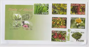 Malawi 2016 Herbs plants Pflanzen Bäume Trees FDC 1st day