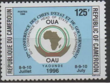 Kamerun 1996 125F Mi.1221 OAU Karte Gipfel der Staatschefs 8-9-10 Juli