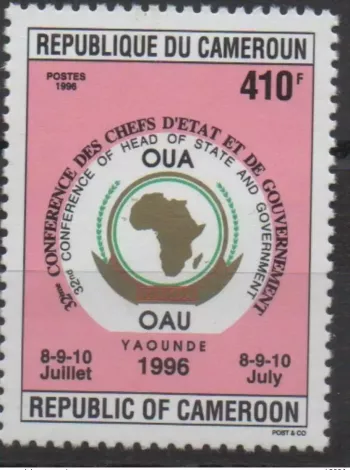 Kamerun 1996 410F Mi. 1224 OAU Karte Gipfel Staatschefs 8-9-10 Juli