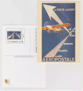 Frankreich 2017 - Postkarte Aeropostale Silberpfeil Flugzeug Philaposte