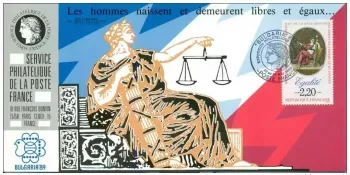 057 Offizielle Karte Ausstellung 1989 Frankreich Erklärung der Menschenrechte