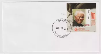 Gambie 2018 Mi. ? FDC S/S Emission commune PAN Nelson Mandela 100 Ans