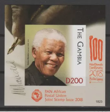 Gambie 2018 Mi. ? IMPERF ND S/S  PAN African Postal Union Nelson Mandela 100 ans