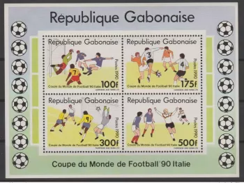 Gabon 1990 M/S Bl. Mi. A65 FIFA World Cup Coupe du Monde Italy Italie Football