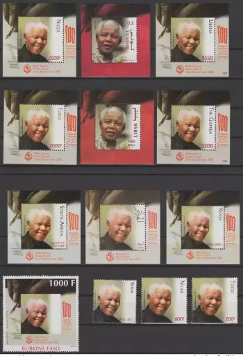 10 Länder 2018 Gemeinschaftsausgabe PAN African Postal Union Nelson Mandela 100J