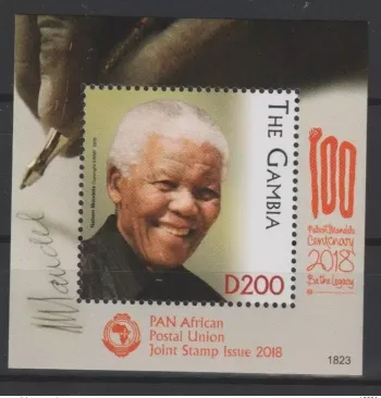 Gambie 2018 Mi. ? S/S Joint Issue PAN African Postal Nelson Mandela 100 Ans
