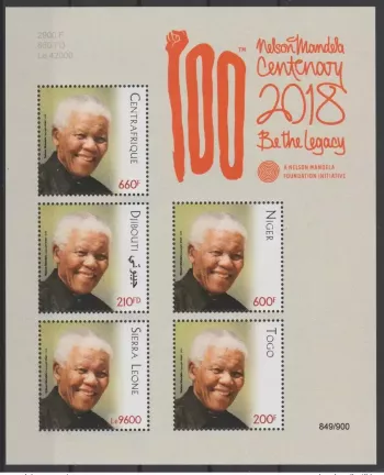 Niger 2018 PAN African Postal Union Nelson Mandela Madiba 100 years