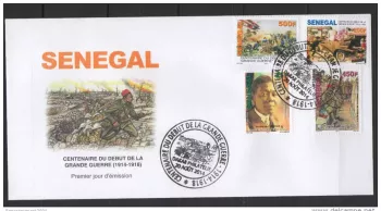 Senegal 2014 FDC Mi. 2216/2219 Centenary First World War 1914 Aircraft