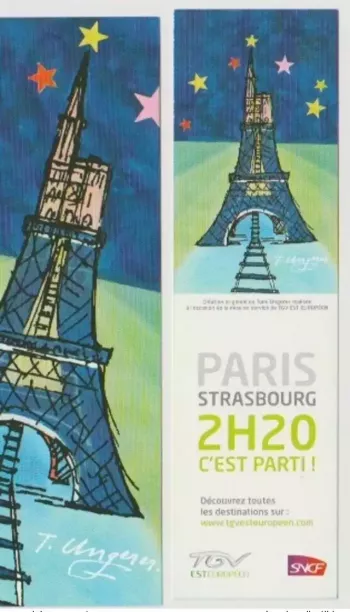 FRANKREICH 2007 LESEZEICHEN TOMI UNGERER TGV EST EUROPEEN EIFFELTURM SNCF