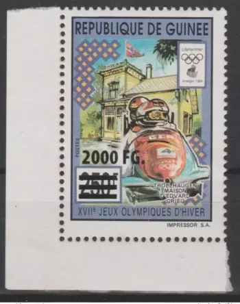 Guinée  2009 Mi. 6762 Surchargé Lillehammer 1994 Vancouver 2010 Jeux Olympiques