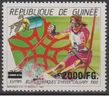 Guinea 2009 Mi. 6761 Overloaded Calgary 1988 Vancouver 2010 Olympic Games Skiing