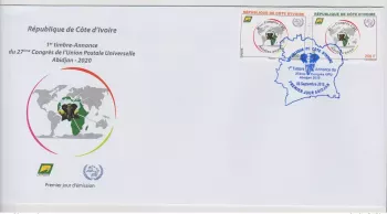 Ivory Coast 2018 FDC 27th UPU Poste Abidjan Congress 2020 Elephant 2 val.