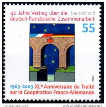 Emission Commune France Allemagne 2003 40 Ans traité Elysée Ungerer Yvert n°2139