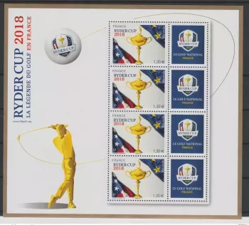 Frankreich 2018 - Block YT Nr.142 Ryder Cup Golf LUXE postfrisch SELTEN 30000