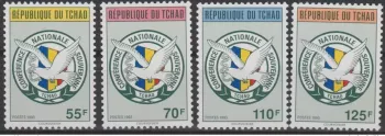 Tschad 1993 Mi. 1231-1234 Nationale Souveränitätskonferenz Friedenstaube