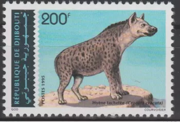 Djibouti 1995 Mi. 614 fauna Spotted hyena (Crocuta crocuta) Hyäne
