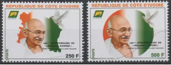 Côte d'Ivoire 2019 Mi. ? 150ème anniversaire Mohandas Mahatma Gandhi Paix Oiseau