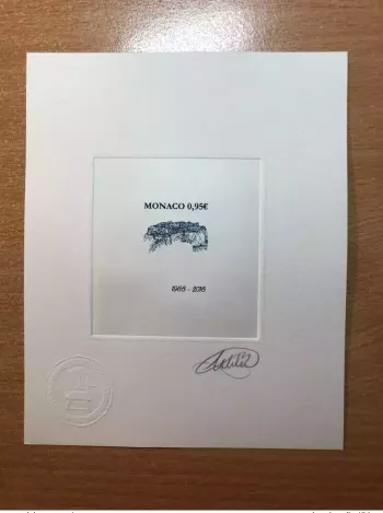 Monaco 2018 YT ? Epreuve d'artiste Proof PEN Club 50ème anniversaire BLEU