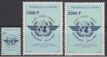 Benin 2019 Mi.? Joint issue ICAO Cotonou Map civil aviation MNH**