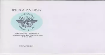 Benin 2019 Mi.? Joint issue ICAO Cotonou Map Civil Aviation FDC