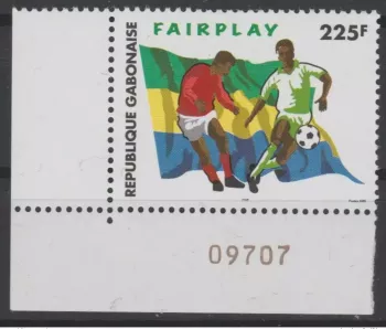 Gabon  2006 Mi. 1683 Football Fußball Soccer Fairplay Flag Fahne Drapeau RARE !