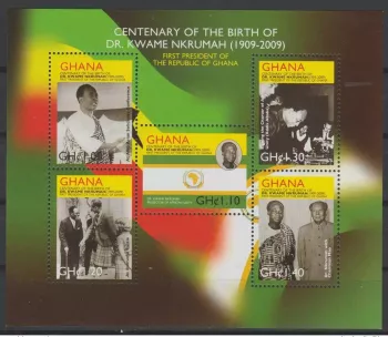 Ghana 2010 Mi. Bl. 4079-4091 Dr. Kwame Nkrumah 1909-2009 Erster Präsident