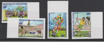 Côte d'Ivoire 1998 Mi. 1189-1192 IMPERF ND FIFA Coupe du Monde Football France