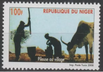 Niger 2008 Mi. 2007 Pileuse in the village 1 val.