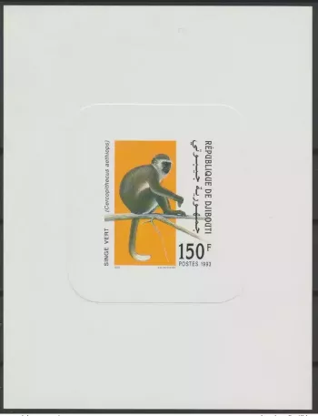 Djibouti Dschibuti 1993 Mi. 582 Luxury Proof Green Monkey Wildlife RARE