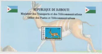 Djibouti 1999 Mi. 675 Presentation paper Fauna Oryx Gazella Gazelle