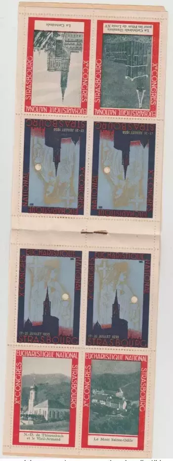France 1935 Strasbourg Xè Congrès Eucharistique National Cathédrale Carnet 8v