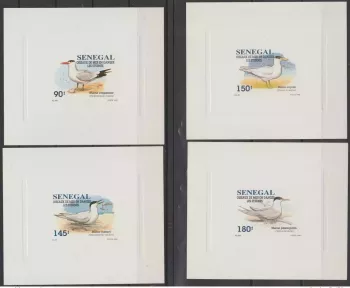 Sénégal 1993 / 1995 Mi. 1394 - 1397 Epreuve de luxe Oiseaux Mer Danger Sternes