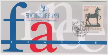 144 Official Map Exhibition Taipei Taiwan 1996 France FDC Art Horse Painting