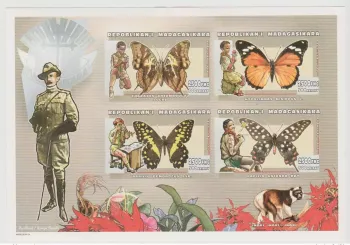 Madagascar 1999 Mi. 2354 - 2357 Scouts Scoutisme Pfadfinder Papillons IMPERF ND