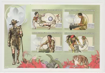 Madagascar 1999 Mi. 2366 - 2369 Scouts Football Echec Vélo Ping Pong IMPERF ND