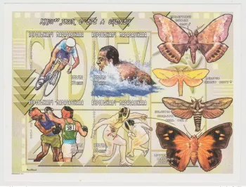 Madagascar 2000 Mi. 2444 - 2447 Sydney Jeux Olympiques Papillon IMPERF ND