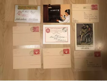 Switzerland 91 postal stationeries Tintin Olympic Games Stamp Day