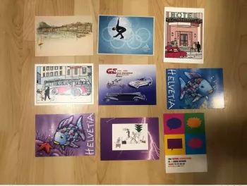 Switzerland 91 postal stationeries Tintin Olympic Games Stamp Day