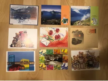 Switzerland 91 postal stationeries Tintin Olympic Games Stamp Day