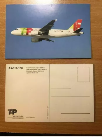 TAP Air Portugal A319-100 Airbus Postcard Star Alliance Avion Airplane Flugzeug