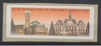 France 2007 Vignette LISA ATM Salon Philatélique Printemps Limoges SANS valeur